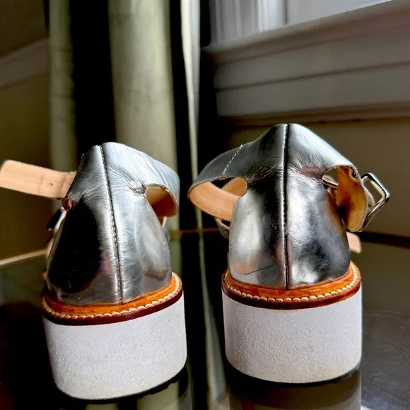 Loeffler Randall Metallic Platform Sandals Size 8 - Picture 5 of 6